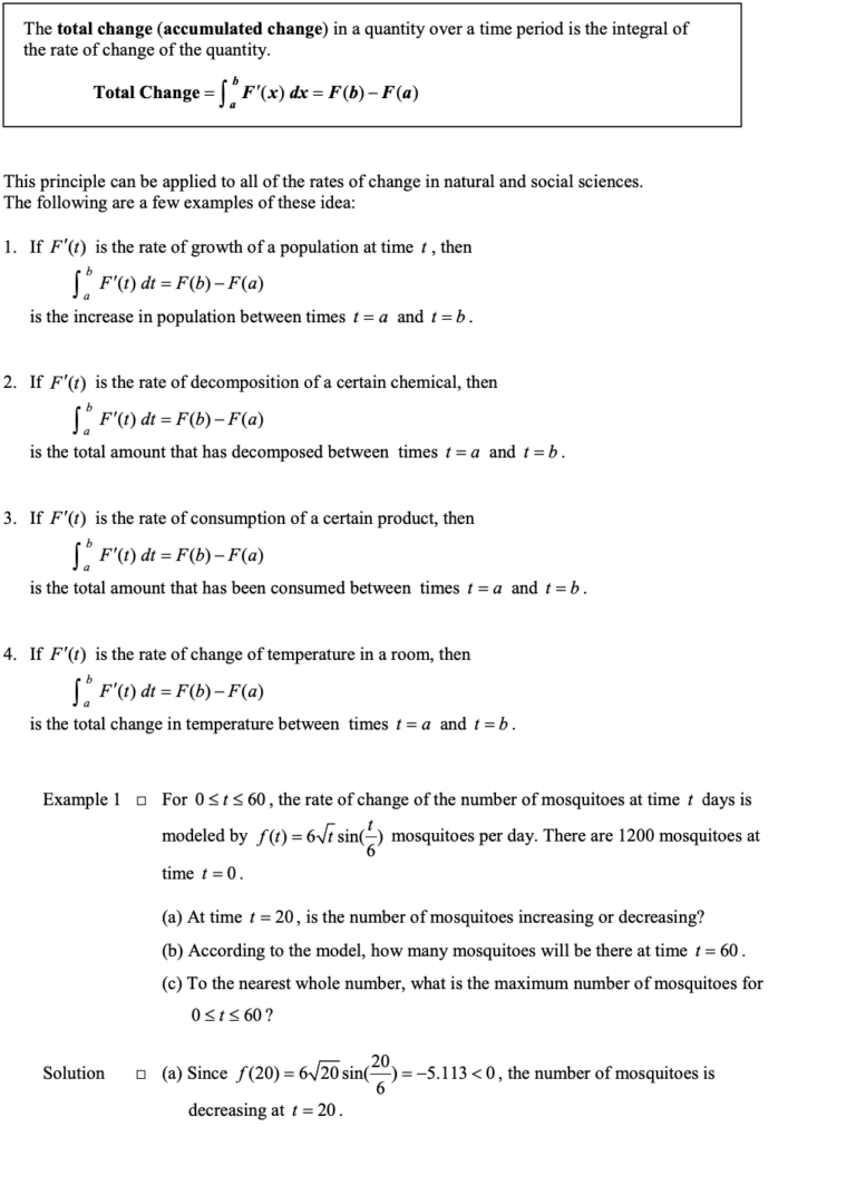 The total Change Theorem (Application of FTC) in Application of Integration